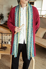 大码风男装花色风衣复古斗篷披风大氅汉服6020-1-8816/特，男装风衣，电商B275