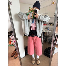 秋季美式复古人像印花连帽卫衣男女宽松休闲百搭外套LB60033-P62，女装短外套，星座1008