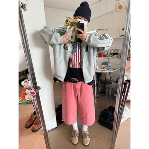 秋季美式复古人像印花连帽卫衣男女宽松休闲百搭外套LB60033-P62图片