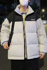 港风夜景冬款时尚字母印花拼色休闲棉服A247-MY82541特批85控138，男装棉衣，电商A247