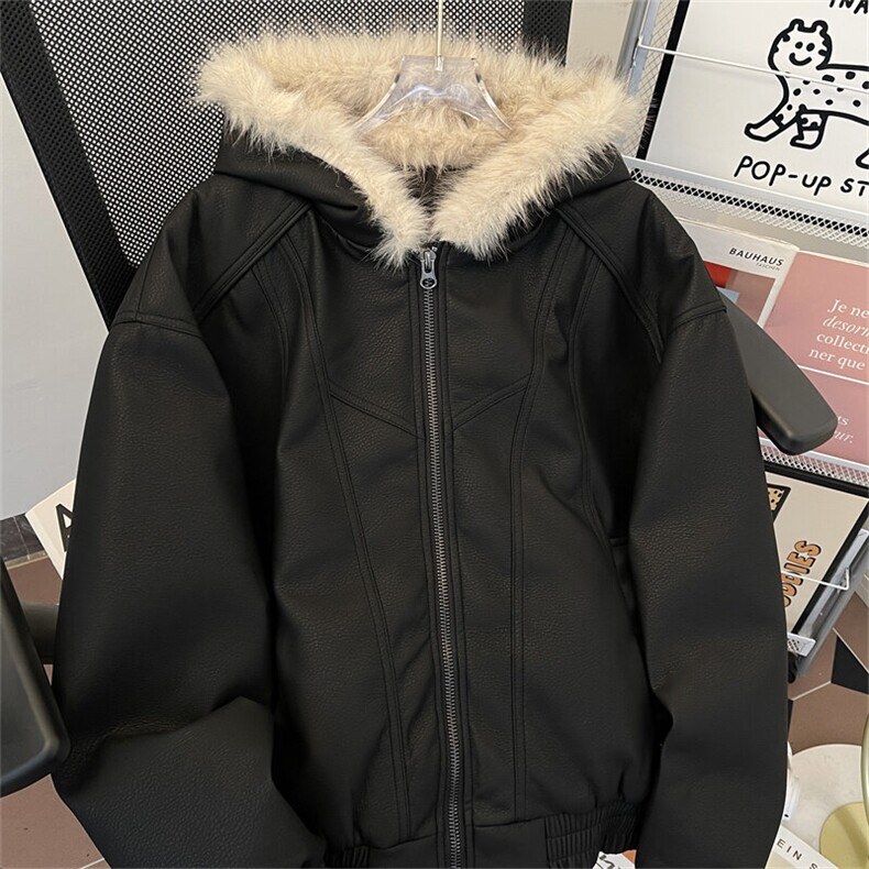 美式高街解构毛领连帽棉服男女cleanfit宽松潮流棉衣M0276-P140,男装棉衣,星座308B-1