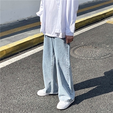 夏季新款纯色宽松大码潮流时尚拖地牛仔裤K3468B315P50控68，男装牛仔裤，电商B315