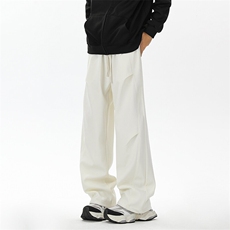 弯刀休闲裤子男2025春季新款痞帅微喇美式褶皱卫裤-A1994TP38控68，男装休闲裤，电商B241
