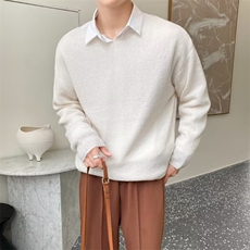 男士针织衫轻熟风春秋季新款男装高级感假两件衬衫毛衣外套MB36，男装针织衫/毛衣，星座1116A-2（原606A-1）