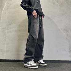 k1085-p55-控78S-3XL现货折皱宽松cleanfit牛仔裤，男装牛仔裤，星座116