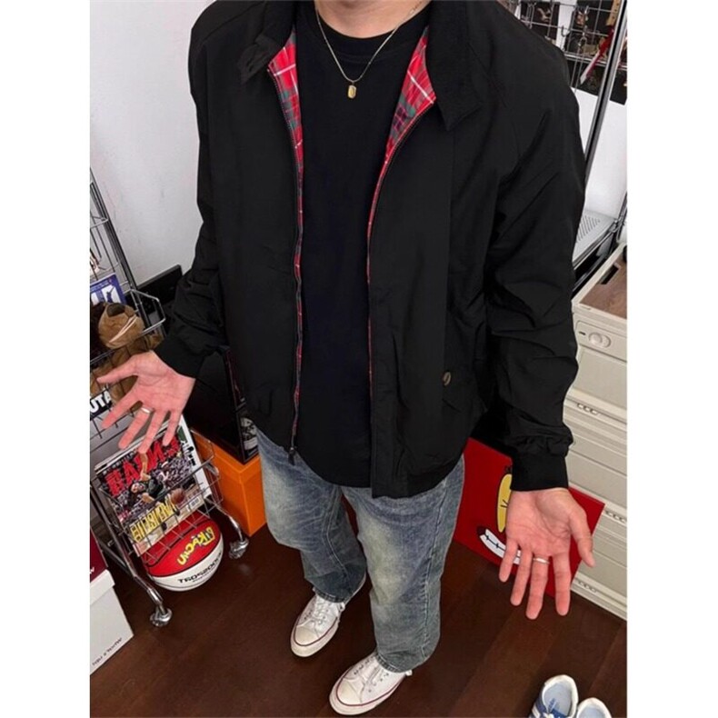 哈灵顿g9短款夹克男春秋款高级感痞帅立领棒球服美式复古工装外套,男装夹克,星座908-1