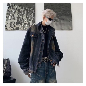 美式复古vintage牛仔外套男款高级感炸街牛仔衬衣翻领工装夹克秋,男装夹克,星座506A,汕头市潮南区陇田曼蝶柔服装店