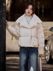 水衣源2319款短款大翻领加厚时尚羽绒服冬季保暖外套女，女装羽绒服，水衣源