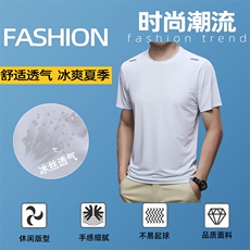 男士夏季冰丝短袖t恤休闲潮流宽松运动健身速干上衣服男装T恤P48，男装T恤，钱塘6003A(原)4033A