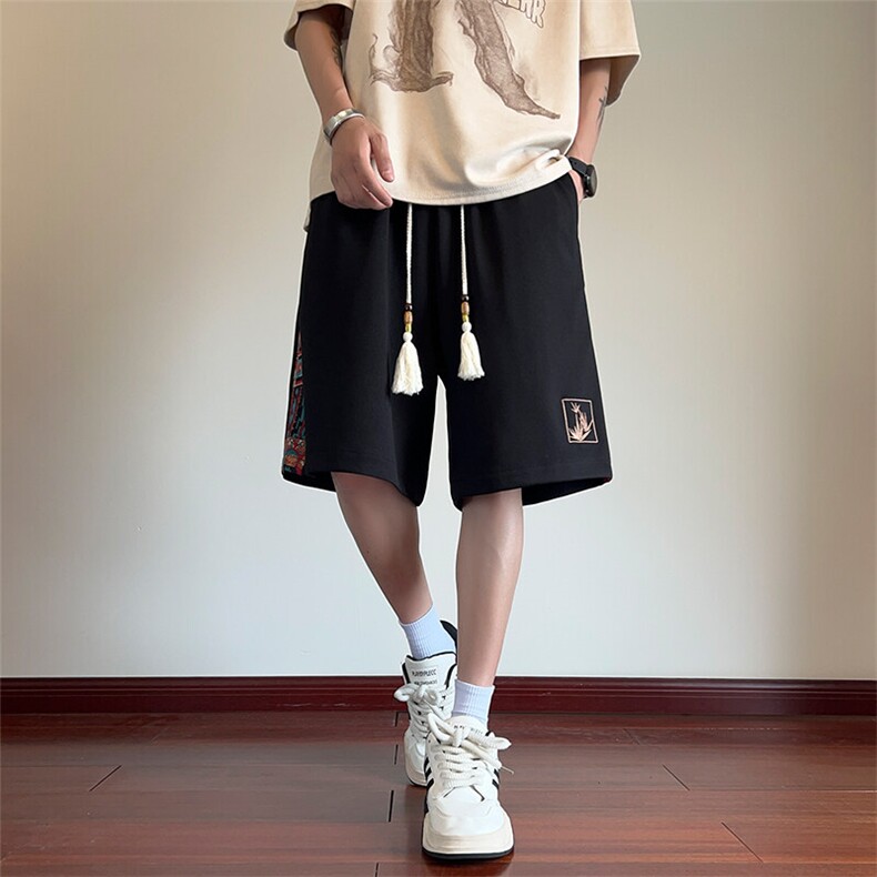 短裤男夏季美式复古拼接五分裤潮牌宽松大码XZ102B-1DK2410P30,男装牛仔裤,星座102B-1