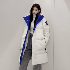 主推韩版情侣装长款羽绒服男女青年学生加厚300克羽绒服大衣，男装羽绒服，钱塘723