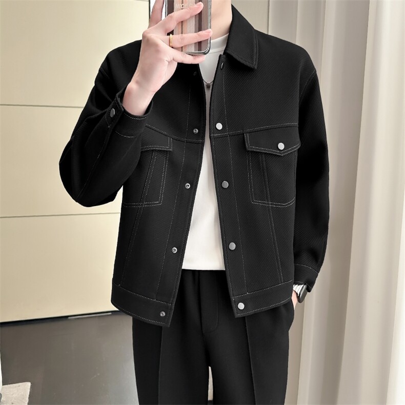 现货轻熟风2025秋季男明线工装斜纹夹克外套JK31P105控138,男装夹克,电商B276A