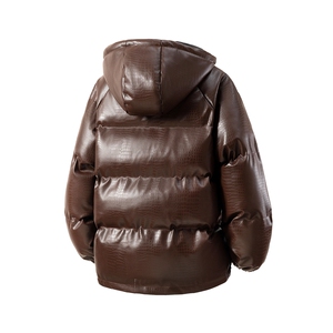 立体白底连帽鳄鱼纹金属装饰大码M-5XL潮流棉衣MY77744P128控16图片