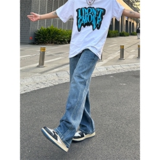 美式高街vibe风直筒长裤欧美痞帅男hiphop复古水洗牛仔裤，男装牛仔裤，星座301D-4(原星座1004-4）