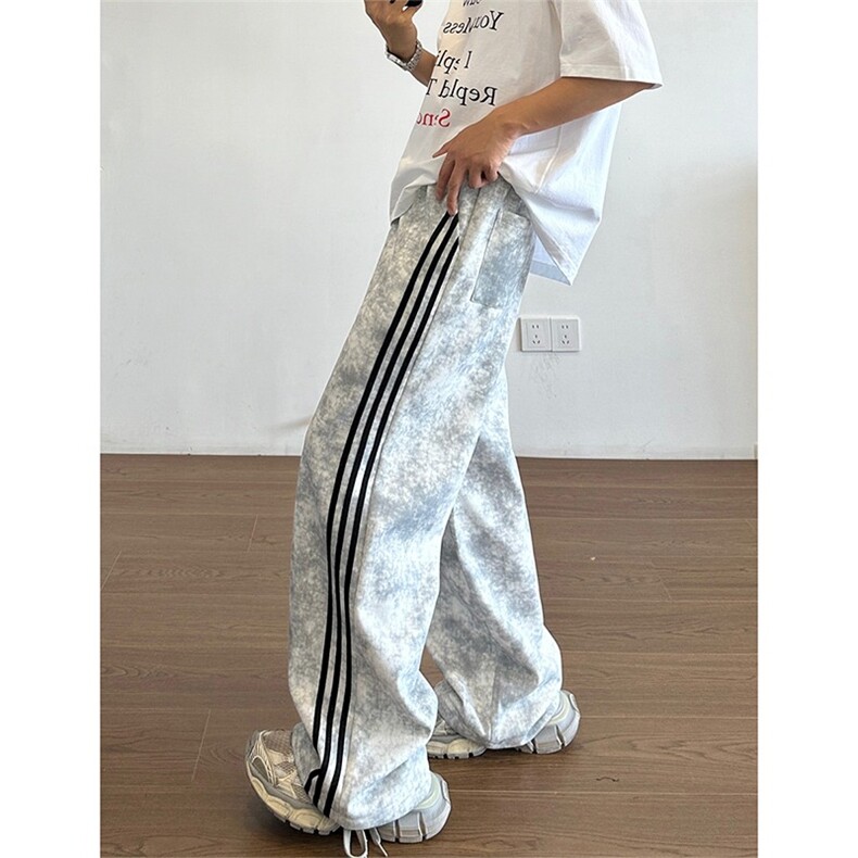 高街脏脏裤子男2026春秋季美式复古条纹休闲裤潮牌百搭宽松阔图片