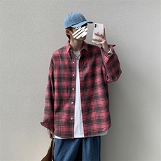 男青少年休闲格。。子衬衫百搭长袖衬衫CS02，男装衬衫，电商A132（原电商B245）