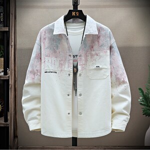 美式复古扎染牛仔夹克2026新款宽松休闲衬衫外套 A436-2811-P70，男装夹克，电商A436