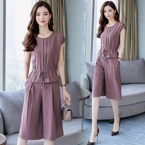 冰丝职业套装夏装2026新款减龄显瘦洋气时髦休闲两件套夏季女装潮，女装套装/套裙，尚洛菲