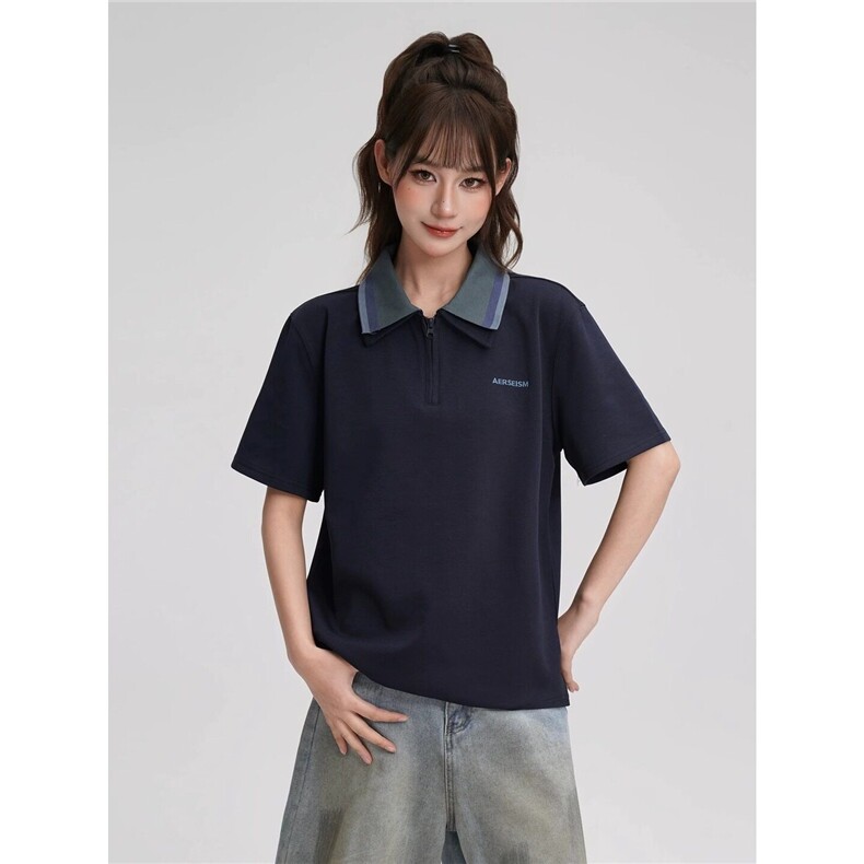 网图现货翻领短袖休闲撞色夏季透气舒适短袖中生校服RN748-P45,男装T恤,星座1005-4