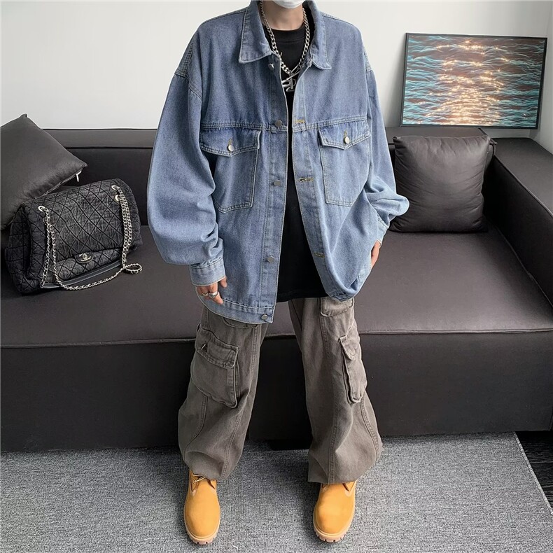 美式牛仔外套女春秋2025新款大码胖mm字母印花宽松设计感长袖上衣,男装工装外套,星座1210-1