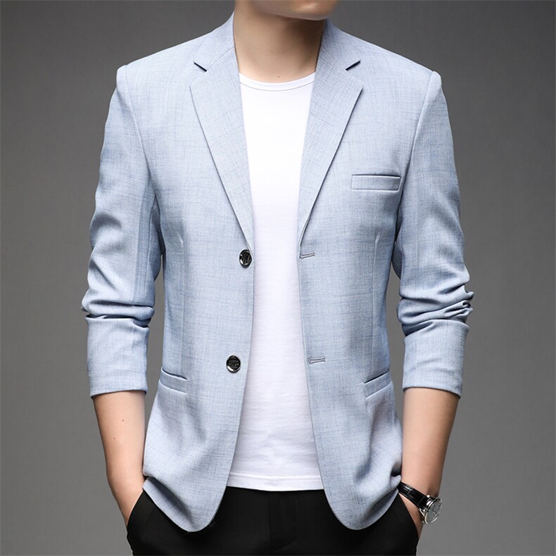 秋季新款西装男西服简约外套西服商务休闲小西装单西图片