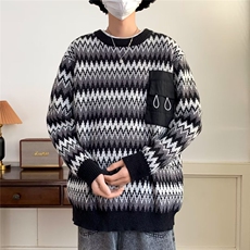 冬季日系毛衣男加厚大码针织衫口袋韩版潮流宽松休闲A6006-P50，男装针织衫/毛衣，星座1109-3