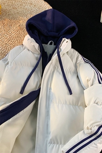 男装冬季新款棉服连帽假两件青年学生加厚帅气外套潮MY1882-P78图片