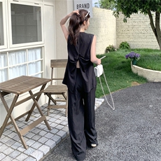 时尚套装吊带时尚宽松套装阔腿裤裤子气质垂感休闲，女装套装/套裙，2C167