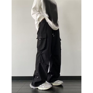 1506-1/K7311/P44休闲工装裤新品男vibe感松紧腰阔腿运动裤通勤图片