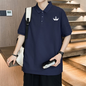 P33短袖男夏季新款印花潮流半袖上衣休闲透气高级翻领polo衫T恤衫,男装T恤,星座115A-2