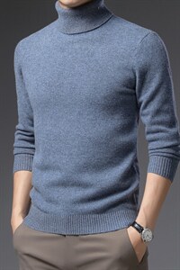 BSS6059男士2023年秋新款加厚长袖高翻领纯羊毛针织衫休闲P156,男装针织衫/毛衣,电商B360