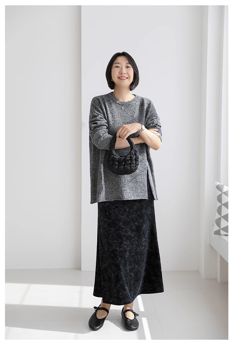 打底衫女秋冬圆领内搭套头保暖长袖时尚针织毛衣,女装羊毛衫,挚尚羊绒