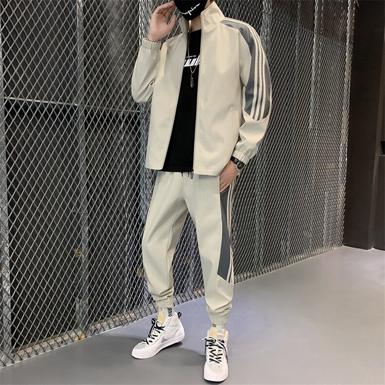 2021现货主推男士立领休闲运动夹克套装青少年外套D02，男装套装，电商B226-2（原B217-2）