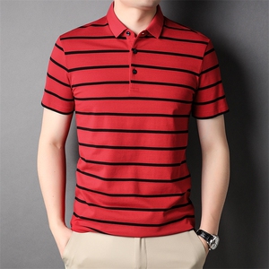夏季新款男士翻领短袖t恤中年有领男装上衣服休闲POLO衫图片