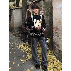 【现货】DMY528-特批55少年感小羊提花毛衣男款秋冬加厚针织衫，男装针织衫/毛衣，星座603-2