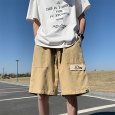 百搭宽松直筒潮牌五分裤日系潮流休闲中裤工装短裤男K6616-P30，男装休闲裤，星座512-4