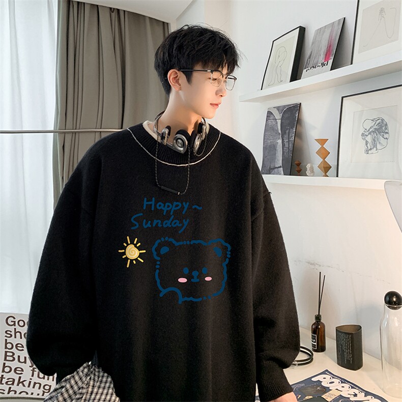控78假两件毛衣男大码加绒针织衫男毛线衣M80309-P55加绒P70,男装针织衫/毛衣,电商A040