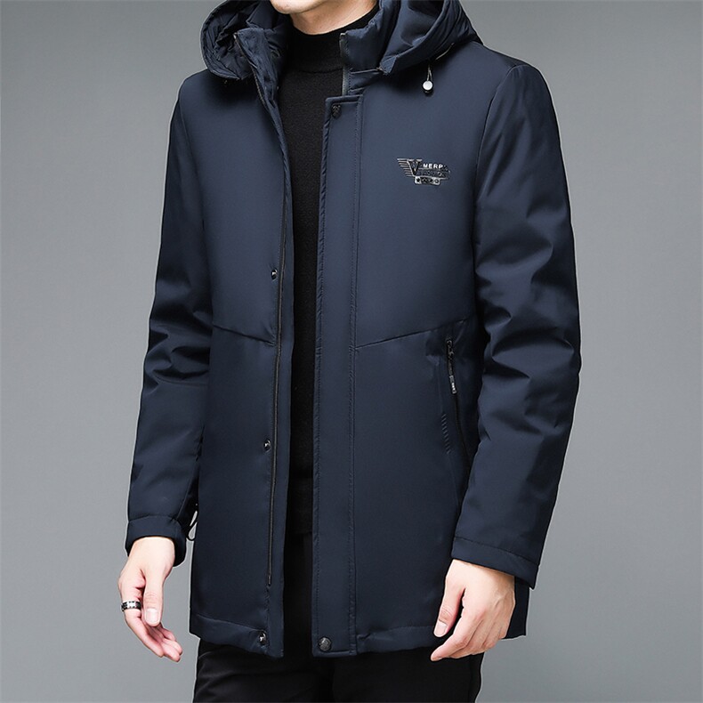 BJY1130钱塘2020-2商务休闲连帽冬季厚款中年男士羽绒服P190,男装羽绒服,钱塘207-2