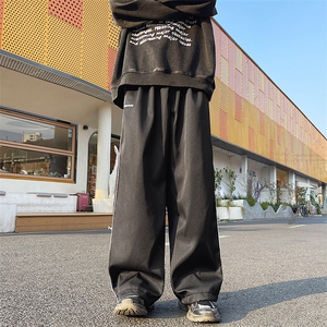 原宿长裤青春流行简约男时尚潮牌休闲裤潮运动裤宽松型图片