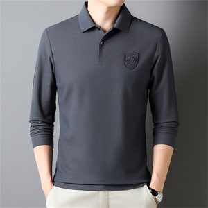 2024主推高品质男长袖T恤中年时尚休闲上衣POLO衫上衣 QP1757-P65,男装Polo衫,星座1105-3