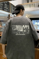 量大优可提供视频2024夏新美式短袖T恤HD019-1-T24242-P18，男装T恤，电商019-1
