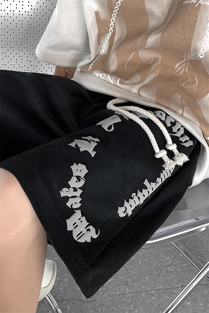 麂皮绒发泡印花短裤男美式运动休闲五分裤B239-1513-P43控价59,男装休闲裤,星座514-2(原B239)