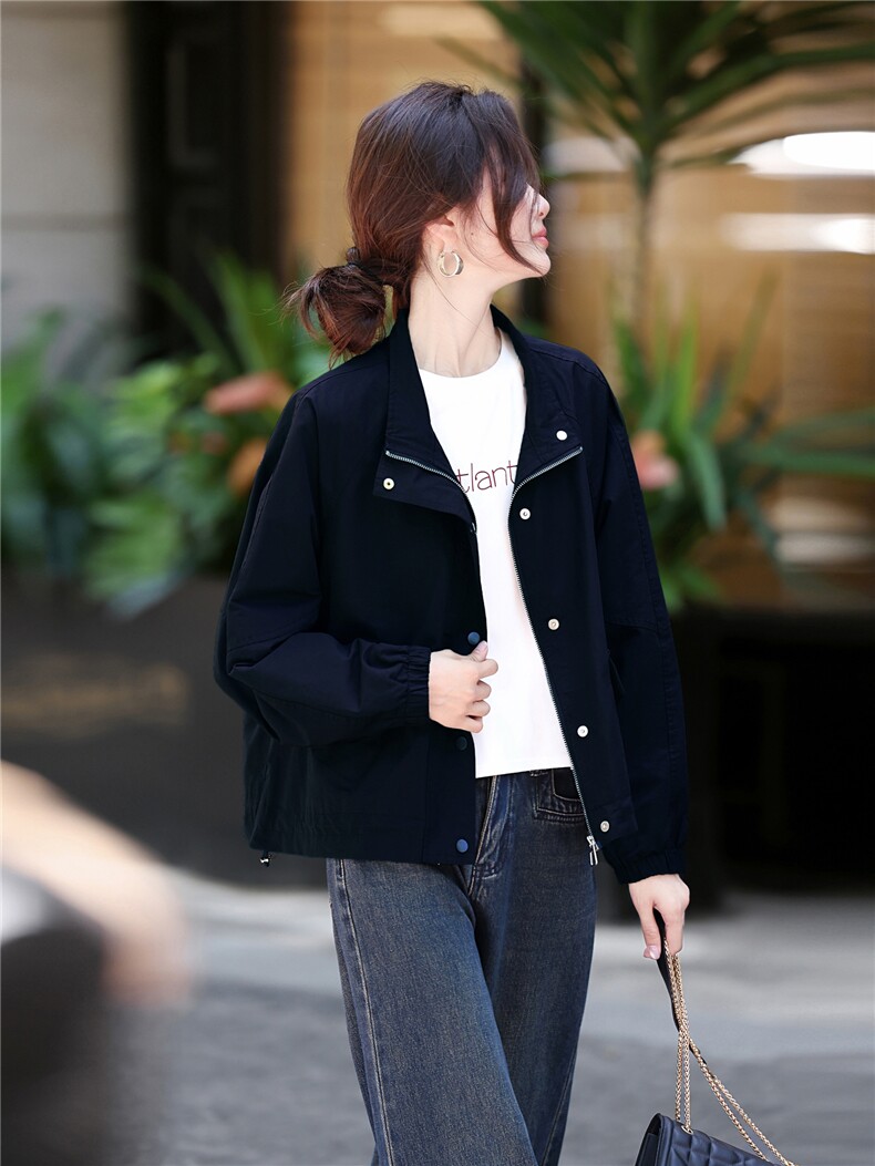 短款风衣外套女2025年秋季新款女装气质小个子休闲时尚上衣,女装风衣,鑫源服饰