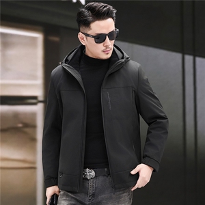 2025一衣三穿短款羽绒服新款中年男士脱卸羽绒90绒子羽绒服外套图片
