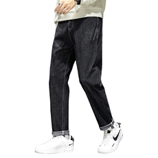 男士牛仔裤秋冬款加厚潮牌修身直筒休闲长裤子Z6621-P45/加绒P55，男装牛仔裤，星座509