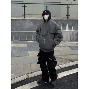 秋冬新款美式潮牌飞行夹克高街设计感小众男女ins潮流棉服图片
