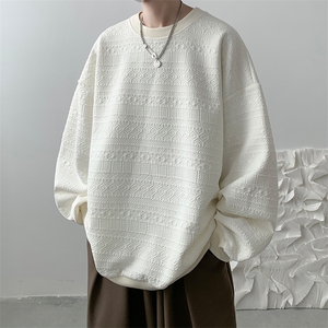 8XL-M 特大码港风太空棉圆领打底衫上衣男士青年套头卫衣WY05P40图片