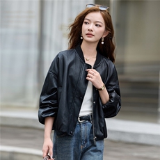 【大量现货】秋季女装新款时尚欧版短款皮衣P-120，女装皮衣，简古