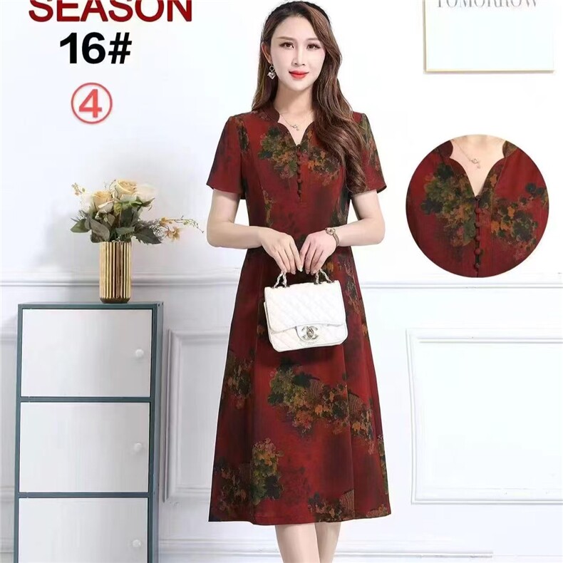 2025新款大码精品女装连衣裙香云纱亲肤简约旗袍改良款高端气质款图片
