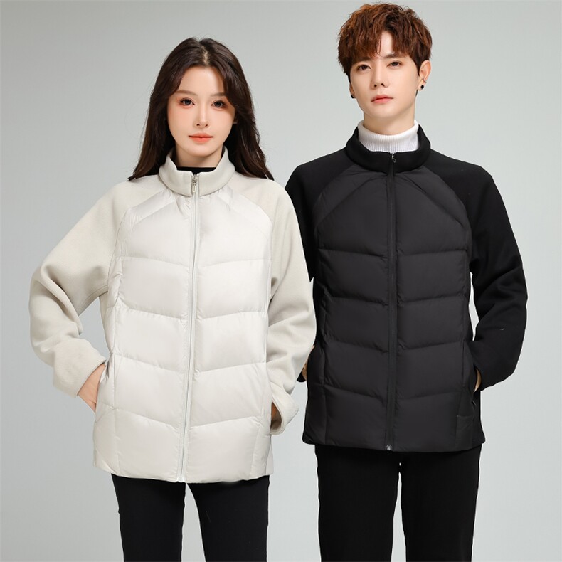 冬季纯色拼接轻薄情侣男女款标外穿白鸭绒羽绒服抖音，男装羽绒服，星座301D-5(原星座1415）